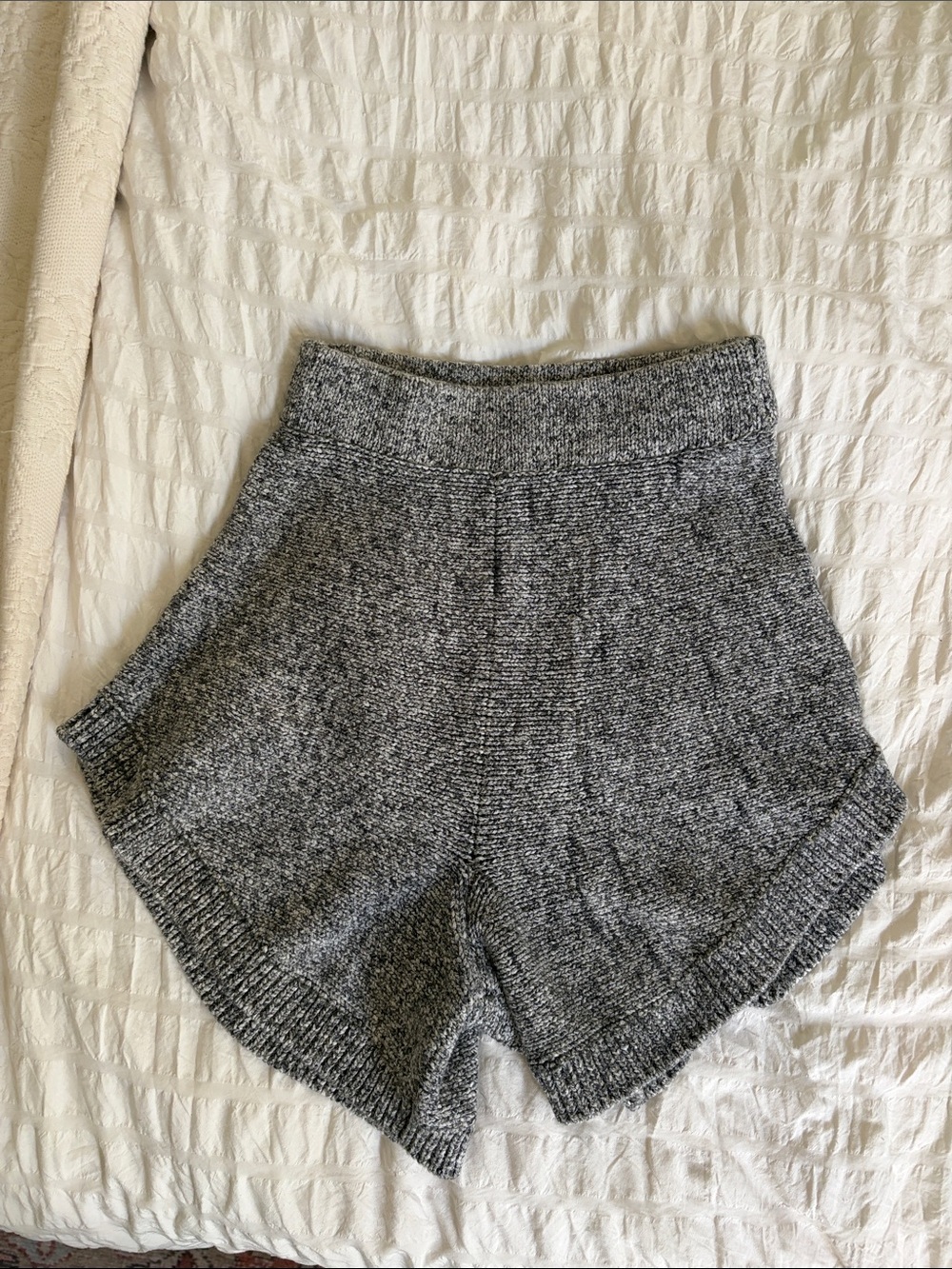 Cruising Sweater Shorts - Cozy Knit High-Waist Women's Shorts — Gray
